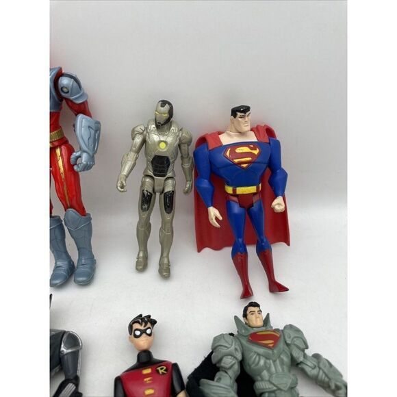 Lot of 8 Action Figures Power Rangers Iron Man Superman Batman Robin & more